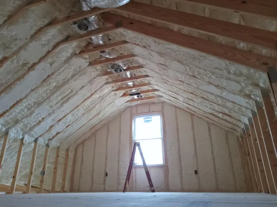 Spray foam roofing application for Crawl Space Insulation project in Holden
